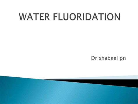 Water Fluoridation