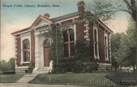 Thayer Public Library Braintree, MA Postcard