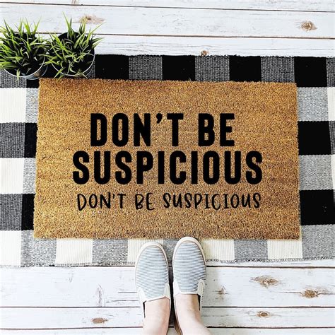 Funny Don't Be Suspicious Doormat Parks and Rec Quote | Etsy