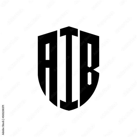 AIB letter logo design. AIB modern letter logo with black background ...