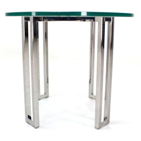 Mid-Century Modern Round Chrome Base and Glass-Top Side Table For Sale at 1stDibs | round chrome ...