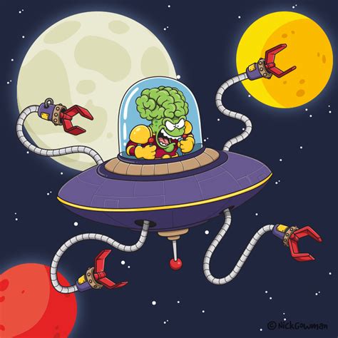 Alien invader | cartoon martian from beyond the stars and poised to attack!