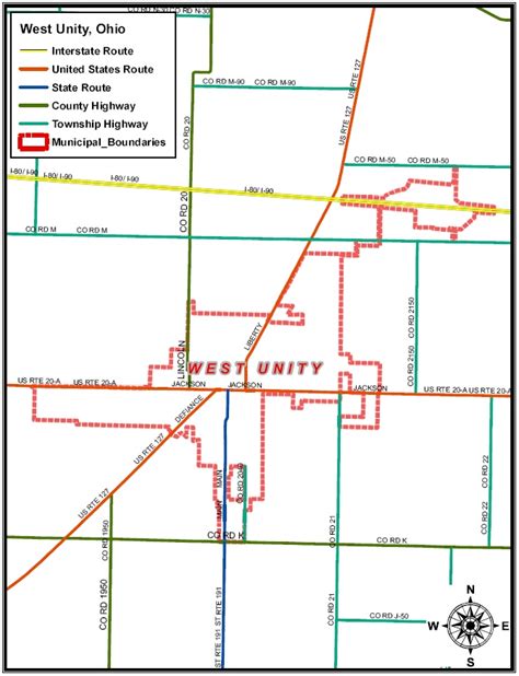 Maps West Unity Ohio