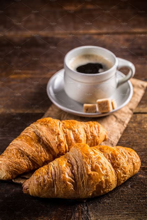Coffee and croissant ~ Food & Drink Photos ~ Creative Market