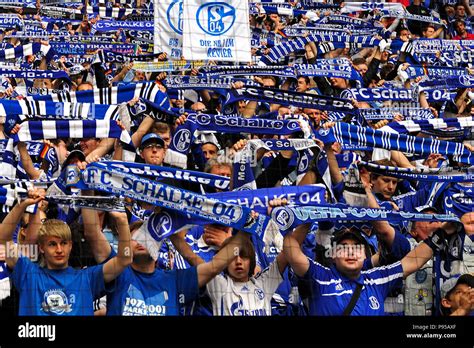 Germany, North Rhine-Westphalia - Football fans of FC Schalke 04 in the ...