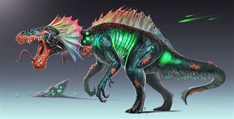 Radioactive-Dino by Davesrightmind on DeviantArt | Creature concept art, Fantasy creatures ...