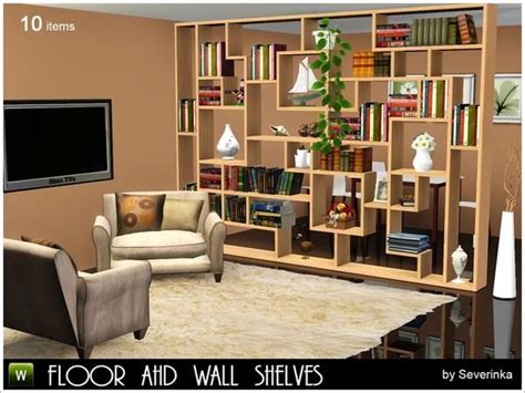 Floor and Wall Shelves by Severinka http://www.thesimsresource.com ...