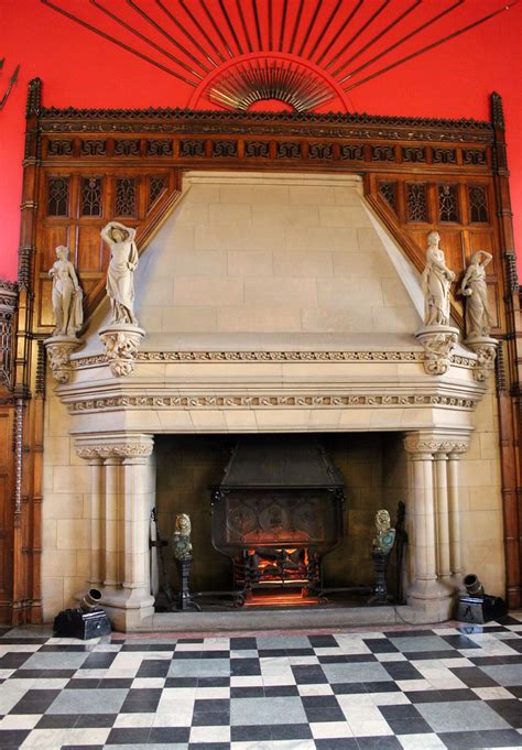 A huge fireplace in a red room | Sari | Flickr