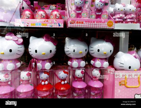 Hello Kitty merchandise displayed in London shop window Stock Photo - Alamy