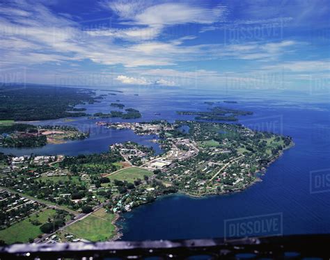 Aerial view of Madang; Madang, Papua New Guinea - Stock Photo - Dissolve