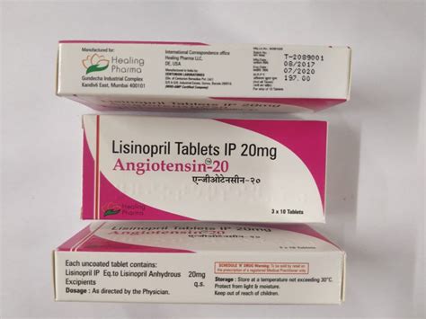 HEALING Allopathic Lisinopril 20 Mg Tablet, Grade Standard: Medicine Grade, Packaging Type ...