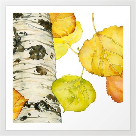 Falling Aspen Leaves Art Print by Cindy Lou Bailey | Society6