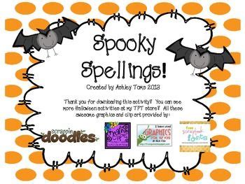 Spooky Spellings freee | Halloween fun, Doodle fonts, Literacy centers