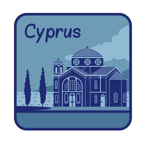 Illustration with Agios Georgios Church in Cyprus Stock Vector - Illustration of paphos, tourism ...