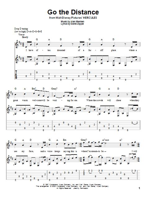 Go The Distance | Sheet Music Direct