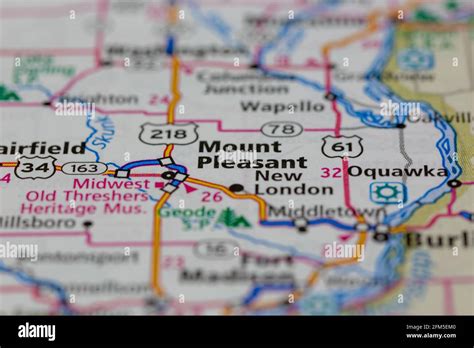 Mount Pleasant Iowa USA Shown on a Geography map or road map Stock Photo - Alamy