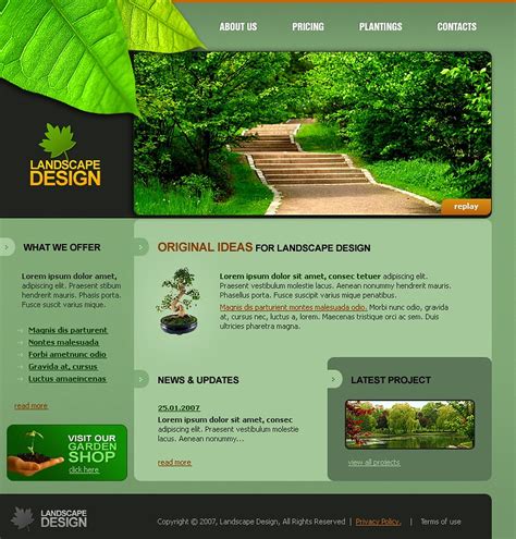 Landscape Design Website Templates Free - Printable Word Searches