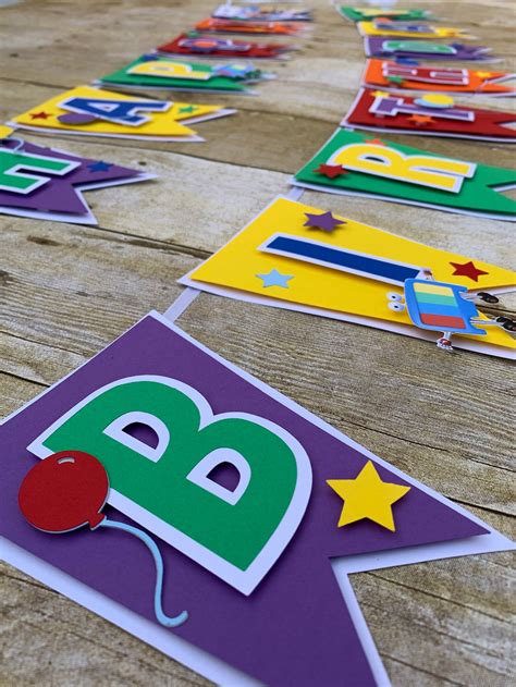 Word party Happy Birthday banner | Etsy