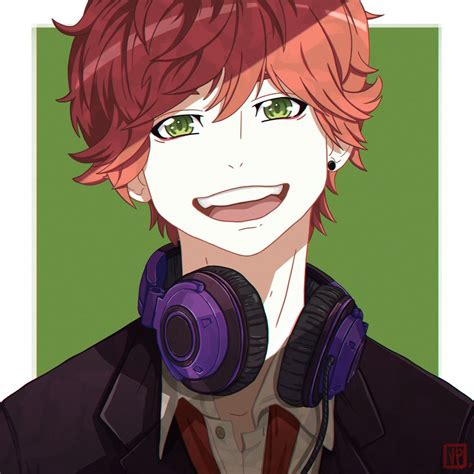 Red Hair Green Eyes Anime Boy