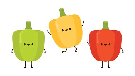 Bell Pepper character design. Bell Pepper cartoon on white background ...