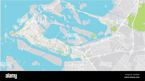 Urban vector city map of Abu Dhabi, United Arab Emirates Stock Vector ...