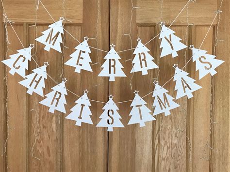 Merry Christmas Bunting Merry Christmas Decoration Merry | Etsy