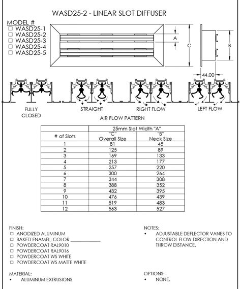 48" Linear Slot Diffuser HVAC Air Vent Cover (2 Slots with 25mm Slot O ...