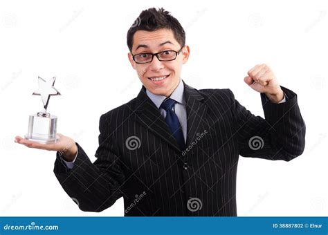 Funny Guy Receiving Award Stock Image | CartoonDealer.com #40291645