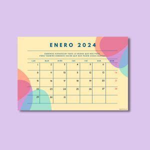 📅 Calendario Enero 2024 PDF GRATIS para imprimir