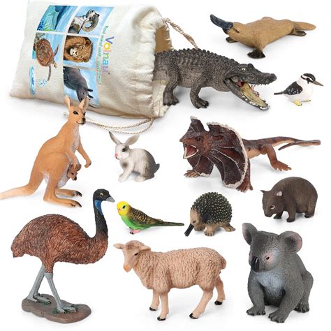 Buy Volnau Animal Toys Figurines 12PCS Australian Figures for Kids ...