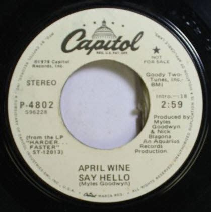 April Wine - Say Hello (1979, Vinyl) | Discogs