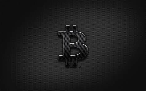 Download wallpapers Bitcoin black logo, creative, cryptocurrency, metal grid background, Bitcoin ...