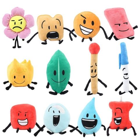 {Icc toy}5/7/12pcs Bfdi Plushie Battle forIsland PlushStuffedCartoonSoft Doll Leafy Firey Coiny ...