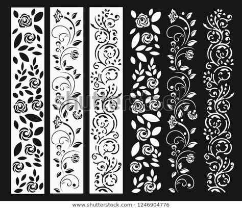 Decorative Flowers Laser Cut Vector Panels Stock Vector (Royalty Free ...