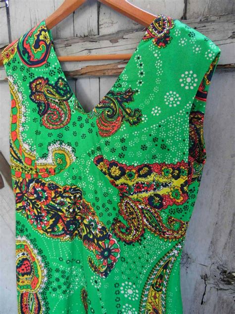 Vintage Paisley Dress-Paisley Print-70s festival Womens | Etsy