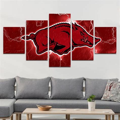 Arkansas Razorback Basketball – Sport 5 Panel Canvas Art Wall Decor ...