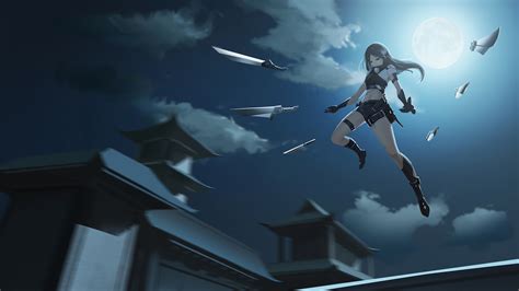 Anime Girl Attack Swords Small Weapons 4k Wallpaper,HD Anime Wallpapers,4k Wallpapers,Images ...