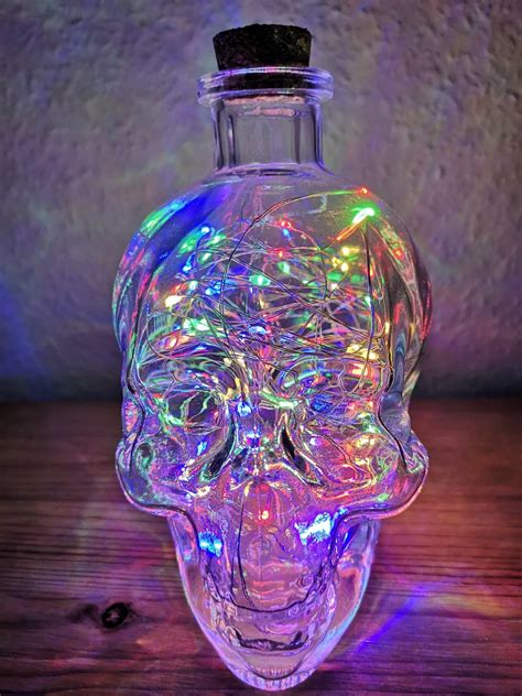 Crystal Skull Head Vodka shape Aurora Bedside Desk Lamp Led - Etsy UK