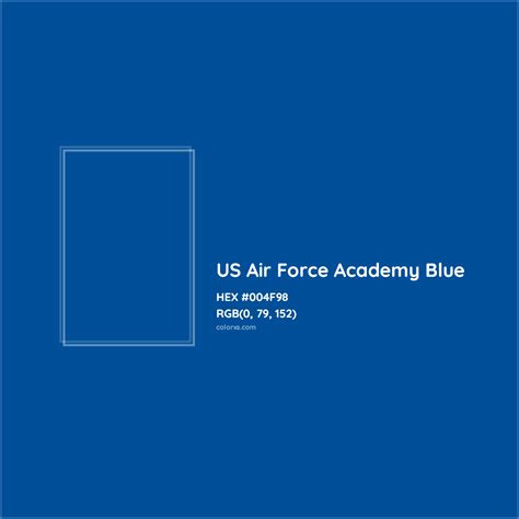 US Air Force Academy Blue Complementary or Opposite Color Name and Code (#004F98) - colorxs.com