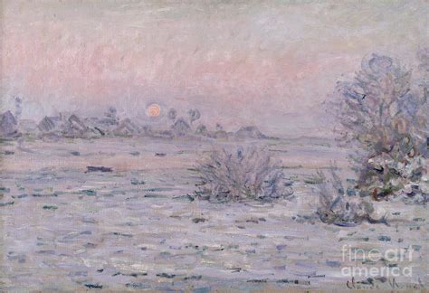 Snowy Landscape At Twilight Painting by Claude Monet