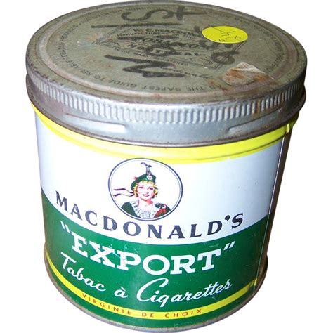 Collectible Vintage Lassie Tobacco Tin Can MacDonald's EXPORT from victoriasjems on Ruby Lane