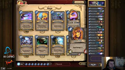 Hearthstone Mage Tutorial Guide Spelldamage Deck - AB Gaming - YouTube