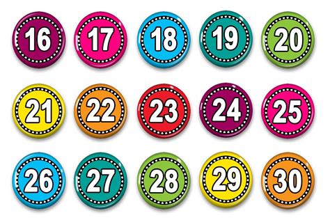 Free Printable Calendar Numbers 1 31