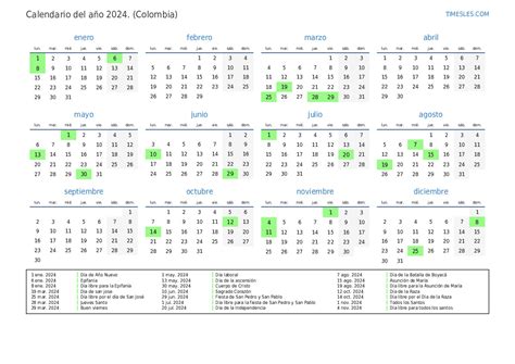 Colombia Calendario 2024 Festivos - Feb Calendar 2024