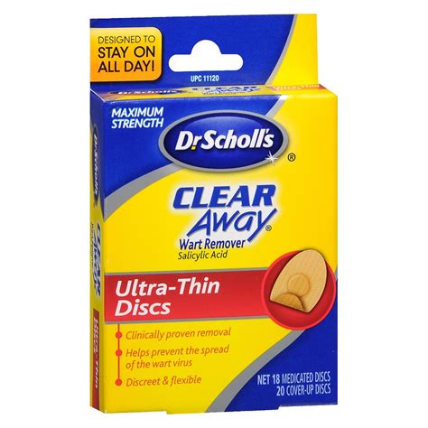 Dr. Scholl's Clear Away Salicylic Acid Wart Remover, Pads & Discs ...