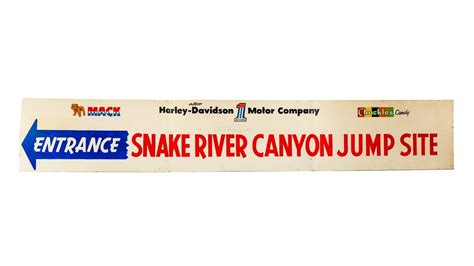 An Original Evel Knievel Snake River Canyon Jump Sign