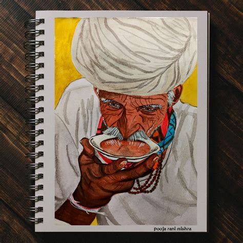 Hand Painting Art: Captivating Drawing of an Old Man