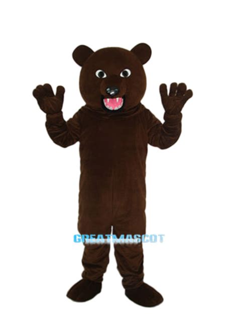 Brown Bear with Sharp Tooth Mascot Adult Costume