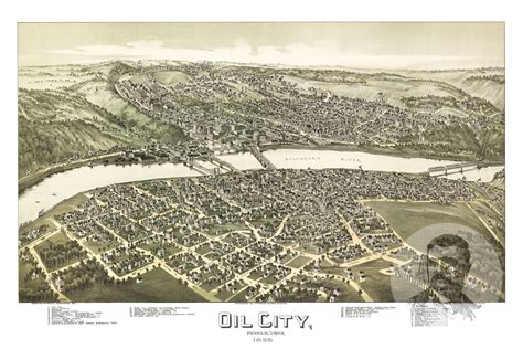 Vintage Oil City Map 1896 Old Map of Oil City Pennsylvania | Etsy