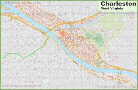 Large detailed map of Charleston (West Virginia) - Ontheworldmap.com